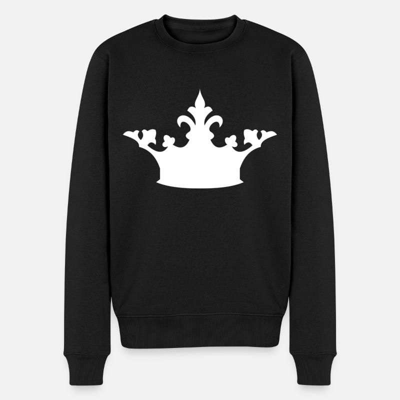 Krone - Männer Premium Bio Pullover - Schwarz