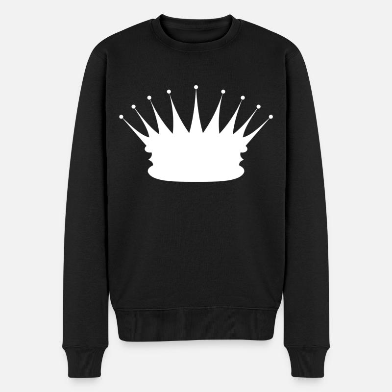 Krone - Männer Premium Bio Pullover - Schwarz