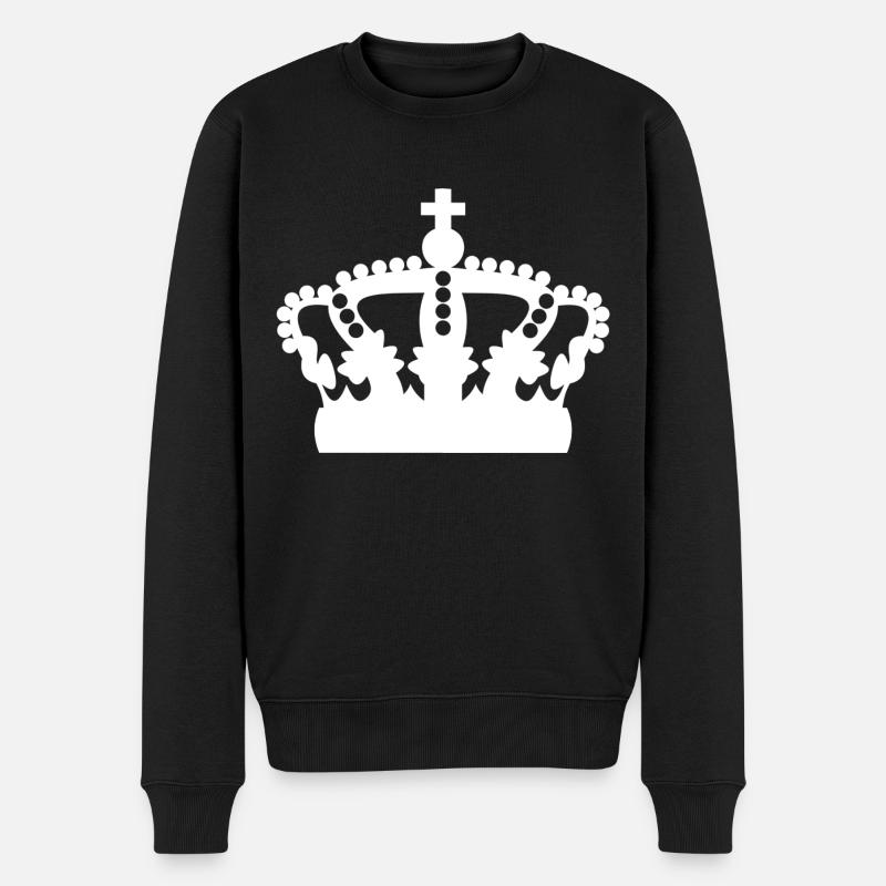 Krone - Männer Premium Bio Pullover - Schwarz