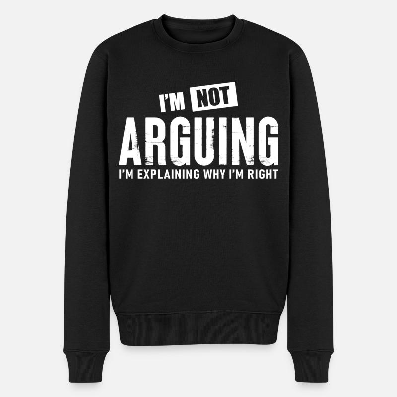 ich streite nicht - Männer Premium Bio Pullover - Schwarz