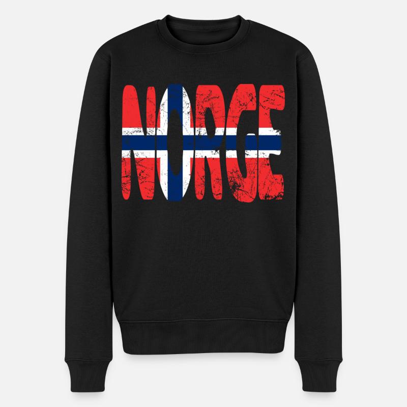 Norge Norwegische Flagge Norwegen Skandinavien - Männer Premium Bio Pullover - Schwarz