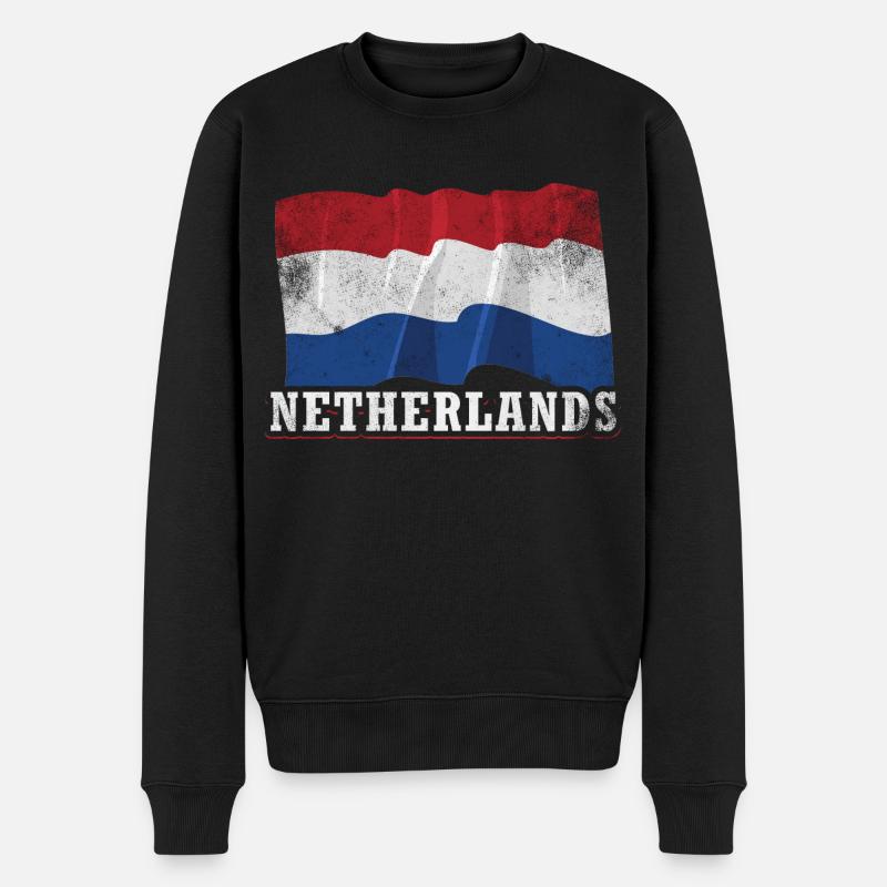 Niederlande Flagge - Männer Premium Bio Pullover - Schwarz