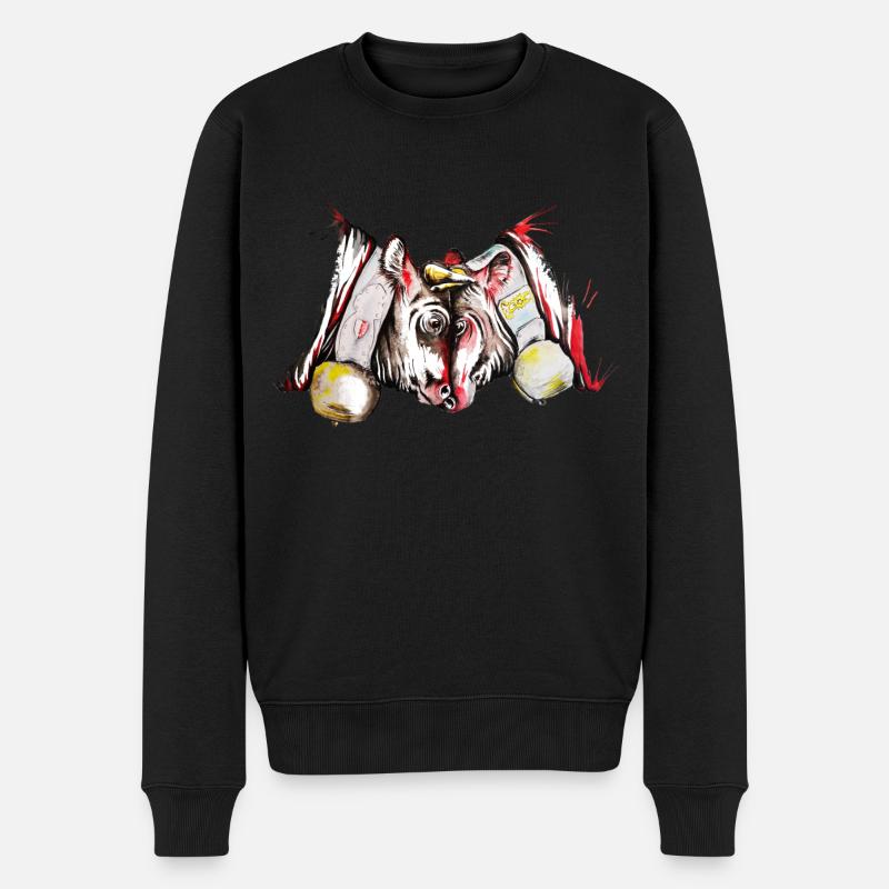 Herens Kuh, Eringer - Männer Premium Bio Pullover - Schwarz