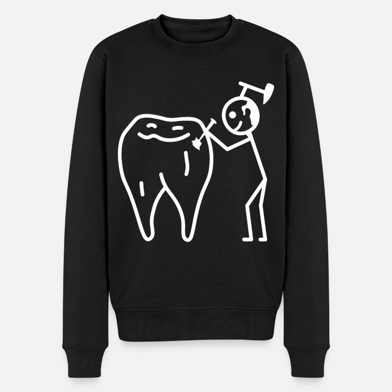 Karries Dentiste Baktus - Pull Premium bio Homme - noir