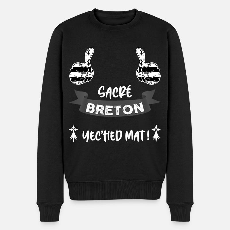 Sacré breton humour pour homme de Bretagne - Pull Premium bio Homme - noir