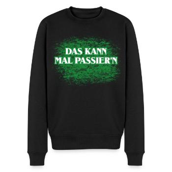 Shit happens Spruch - Männer Premium Bio Pullover - Schwarz - Vorne - Nico (187cm)