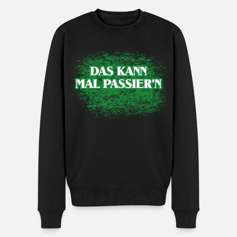 Shit happens Spruch - Männer Premium Bio Pullover - Schwarz