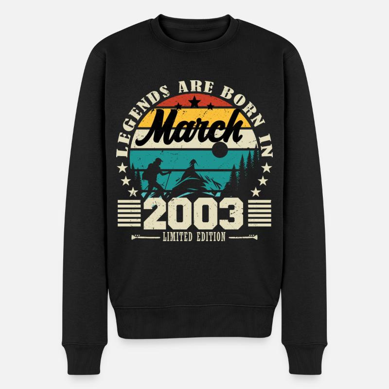 Mars 2003. Cadeau d'anniversaire mars 2003. - Pull Premium bio Homme - noir