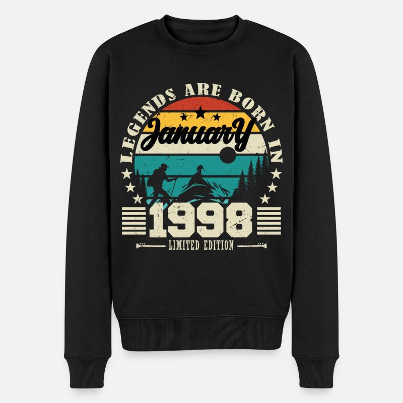 Januar 1998. Geburtstagsgeschenk Januar 1998. - Männer Premium Bio Pullover - Schwarz