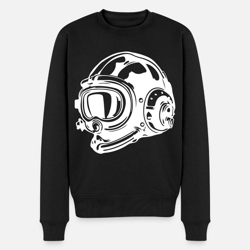 Apnoe Helm Tauchen Scuba - Männer Premium Bio Pullover - Schwarz