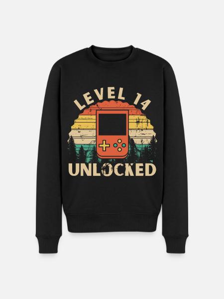 Level 14 Unlocked - Men's Premium Organic Jumper - black