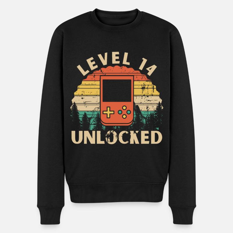 Level 14 Unlocked - Pull Premium bio Homme - noir
