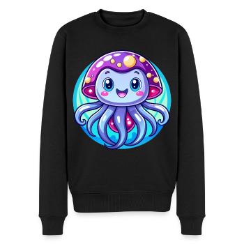 Méduse mignonne - Pull Premium bio Homme - noir - Devant - Nico (187cm)