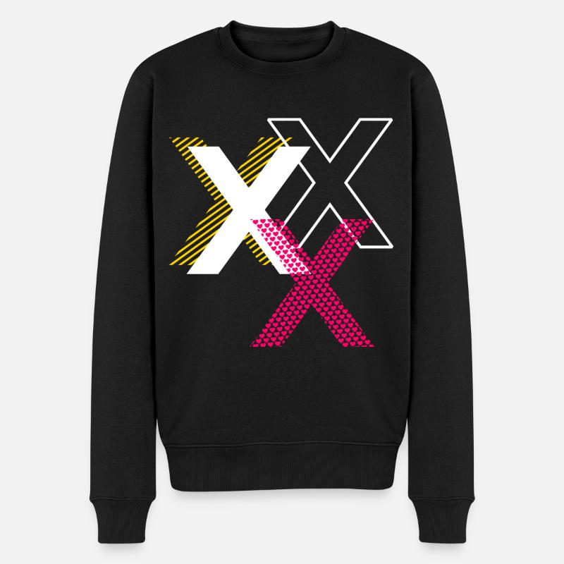 Buchstabe X - Männer Premium Bio Pullover - Schwarz