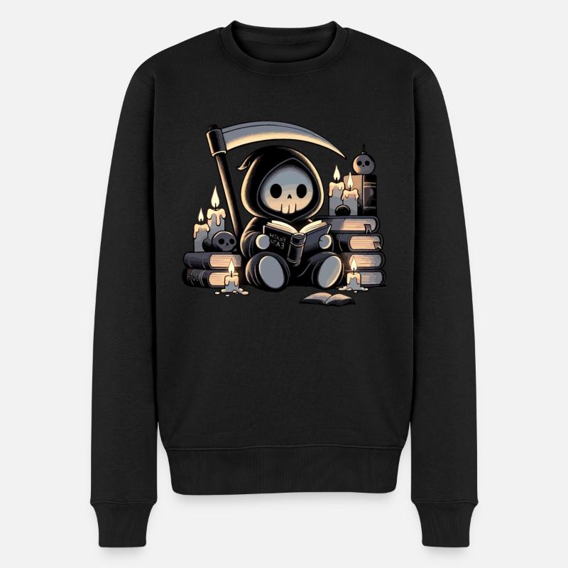 Mignon Grim Reaper Amateur de livres - Pull Premium bio Homme - noir