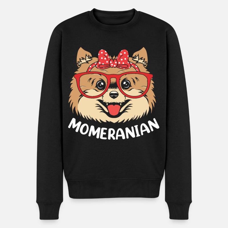 Poméranien Chien de Poméranie - Pull Premium bio Homme - noir