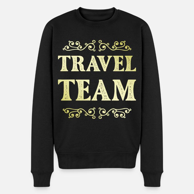 Travel Team - Männer Premium Bio Pullover - Schwarz