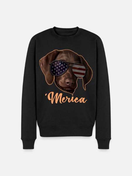 Merica Zeiger 4. Juli Geschenk - Männer Premium Bio Pullover - Schwarz