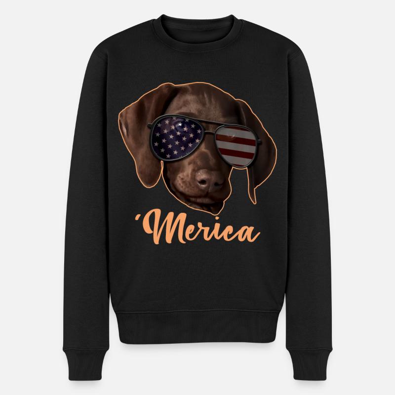 Merica Pointeur 4 juillet Cadeau - Pull Premium bio Homme - noir
