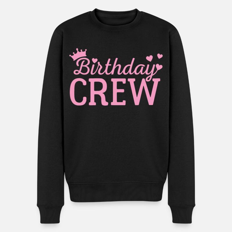 Geburtstagscrew - Männer Premium Bio Pullover - Schwarz