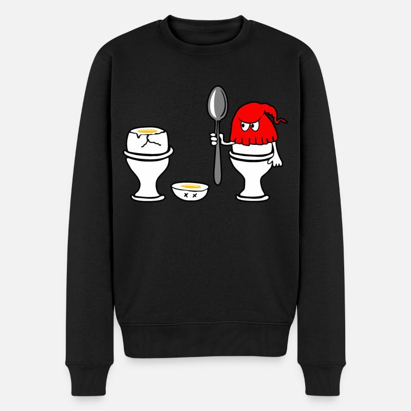 Ei geköpft - Männer Premium Bio Pullover - Schwarz