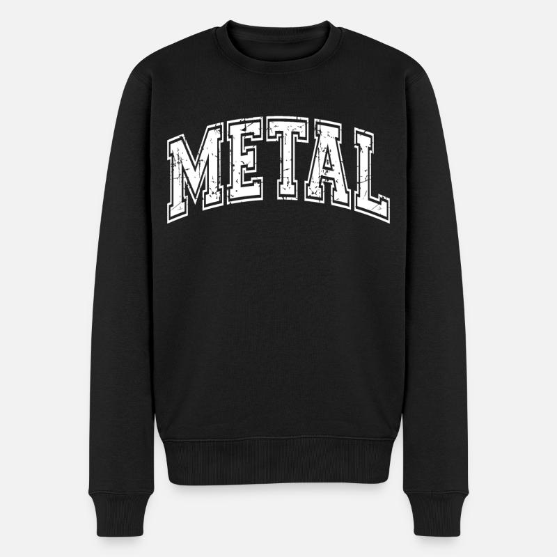 Metal - Männer Premium Bio Pullover - Schwarz