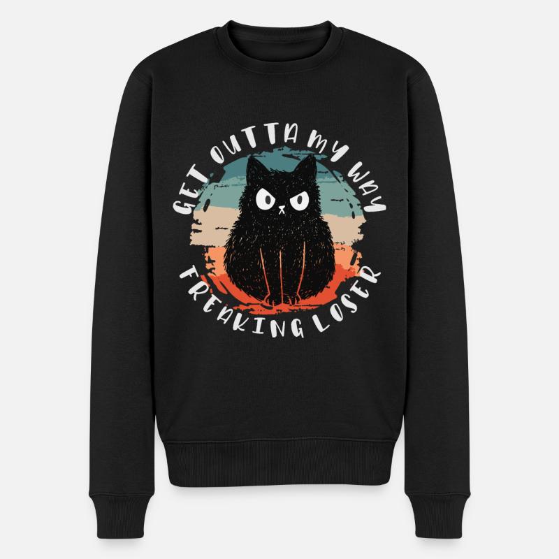 Geh mir aus dem Weg du verrückter Verlierer, Katze - Männer Premium Bio Pullover - Schwarz
