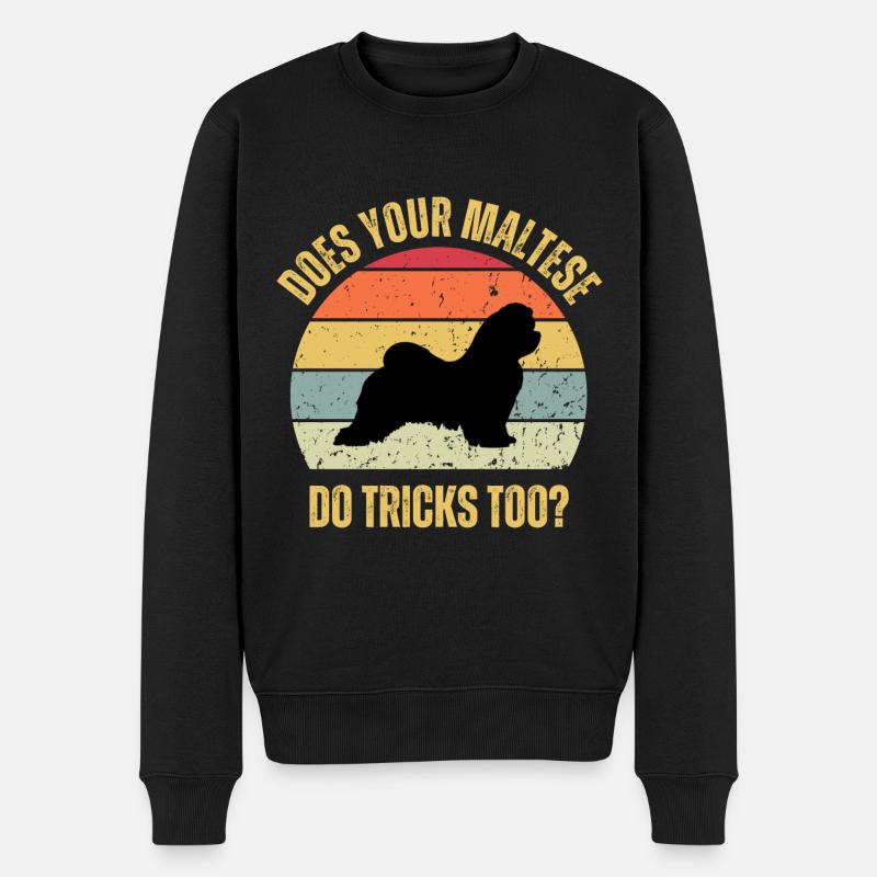 Macht Ihr Malteser auch Tricks - Männer Premium Bio Pullover - Schwarz