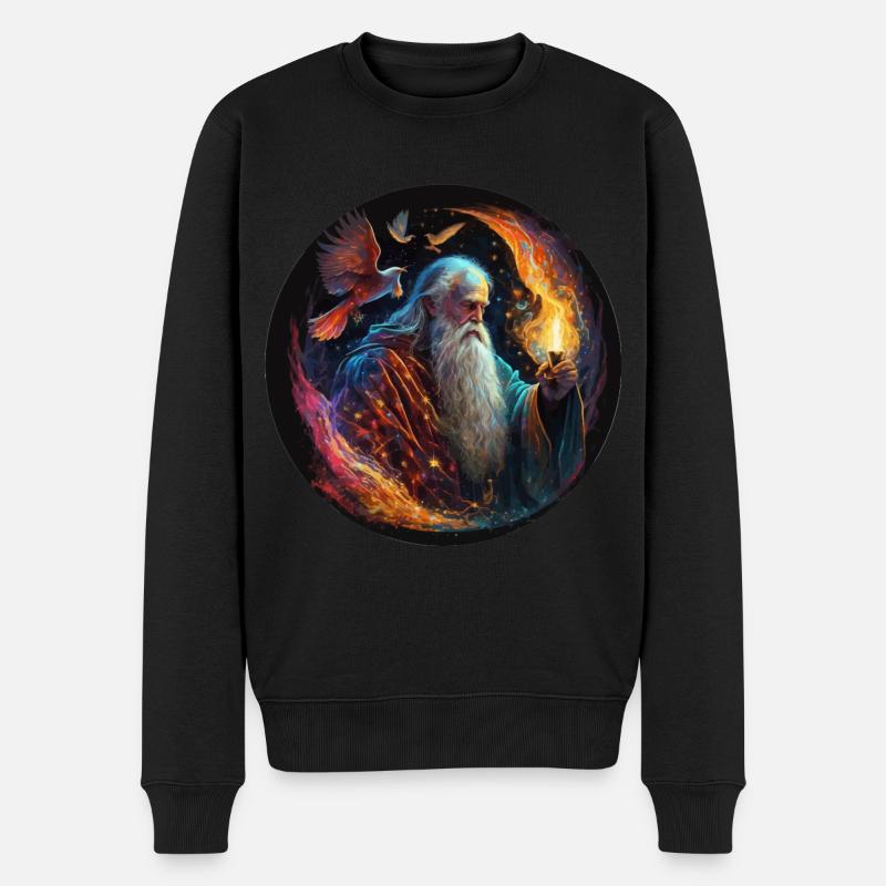 Zauberer Merlin Geschenk - Männer Premium Bio Pullover - Schwarz