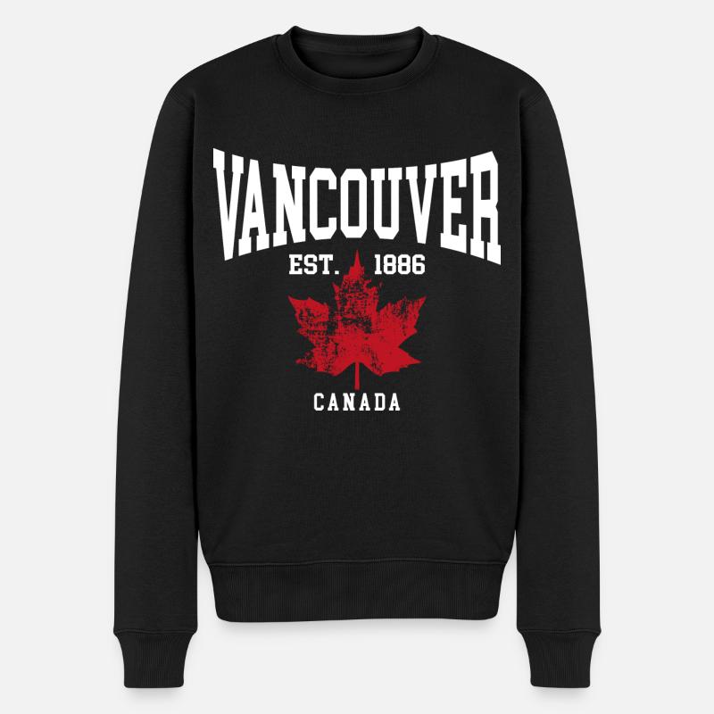 Vancouver - Männer Premium Bio Pullover - Schwarz