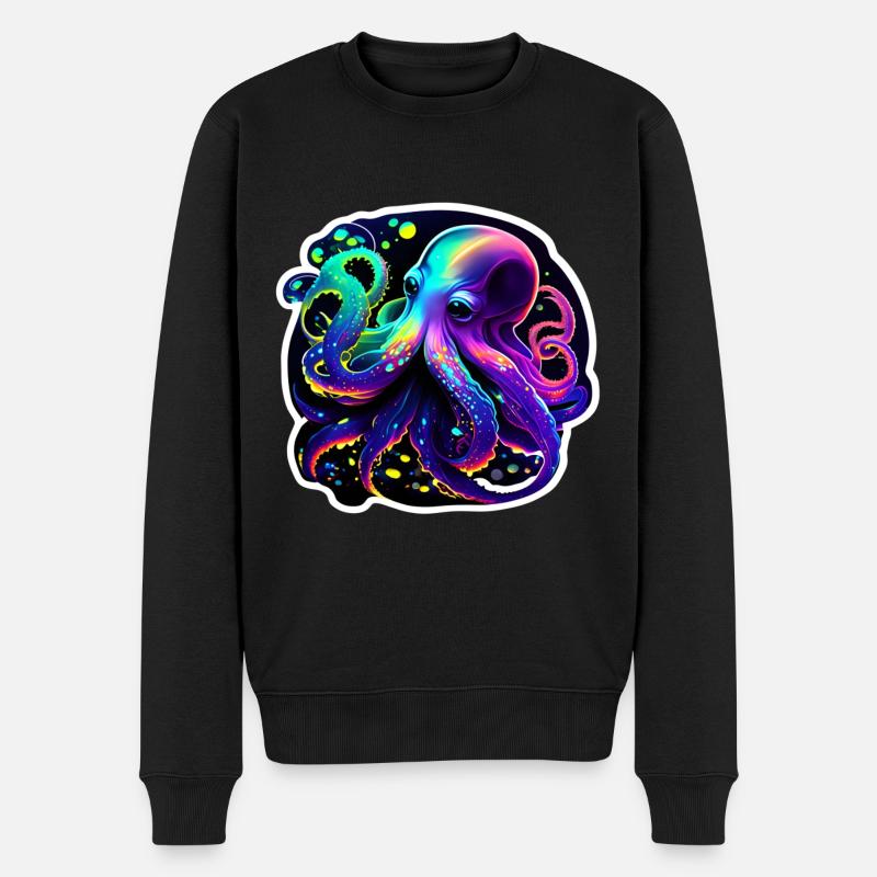 Pieuvre psychédélique - Pull Premium bio Homme - noir