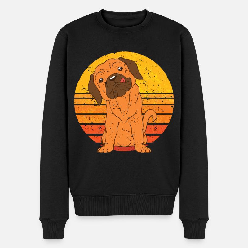 Retro Puggle - Männer Premium Bio Pullover - Schwarz