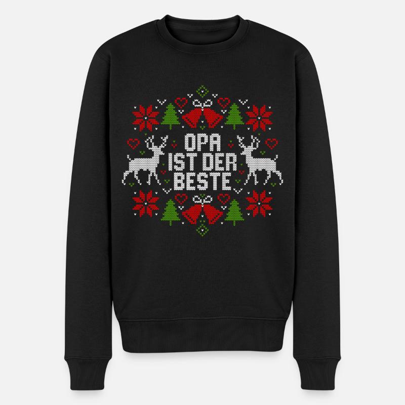 Ugly Christmas - Opa ist der Beste - Weihnachten - Männer Premium Bio Pullover - Schwarz