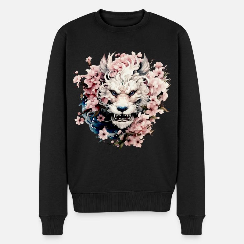 Chinesischer Drache Kirschblüten C-drama Xianxia - Männer Premium Bio Pullover - Schwarz