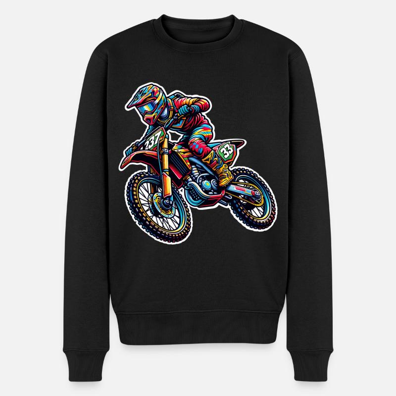 Motocross - Pull Premium bio Homme - noir