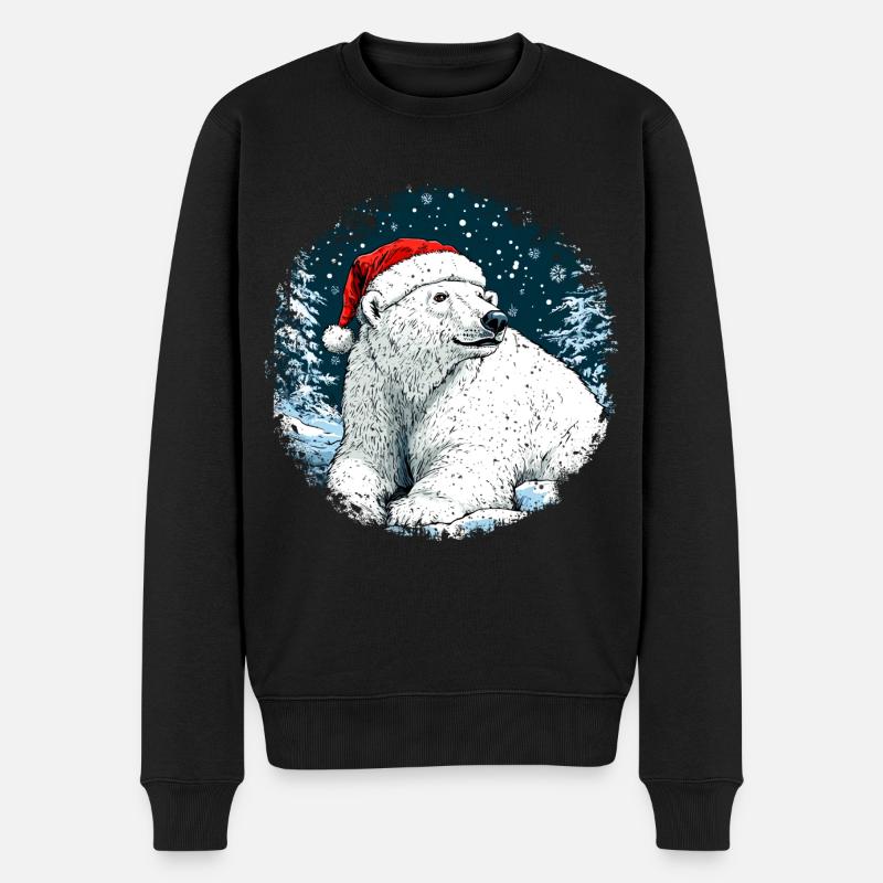 Ours polaire de Noël - Pull Premium bio Homme - noir