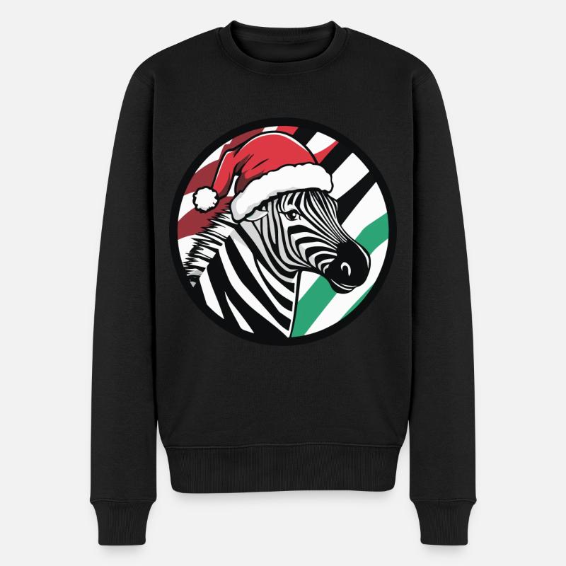 Zebra Weihnachten X-Mas - Männer Premium Bio Pullover - Schwarz