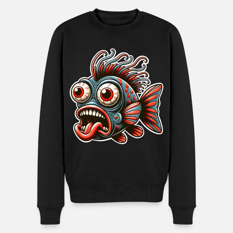 Fou de poisson - Pull Premium bio Homme - noir
