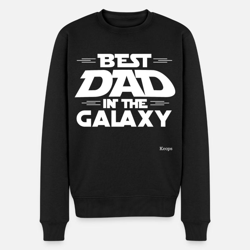 Tshirt Best Dad in the Galaxy ,birthday,fun,dad, - Männer Premium Bio Pullover - Schwarz