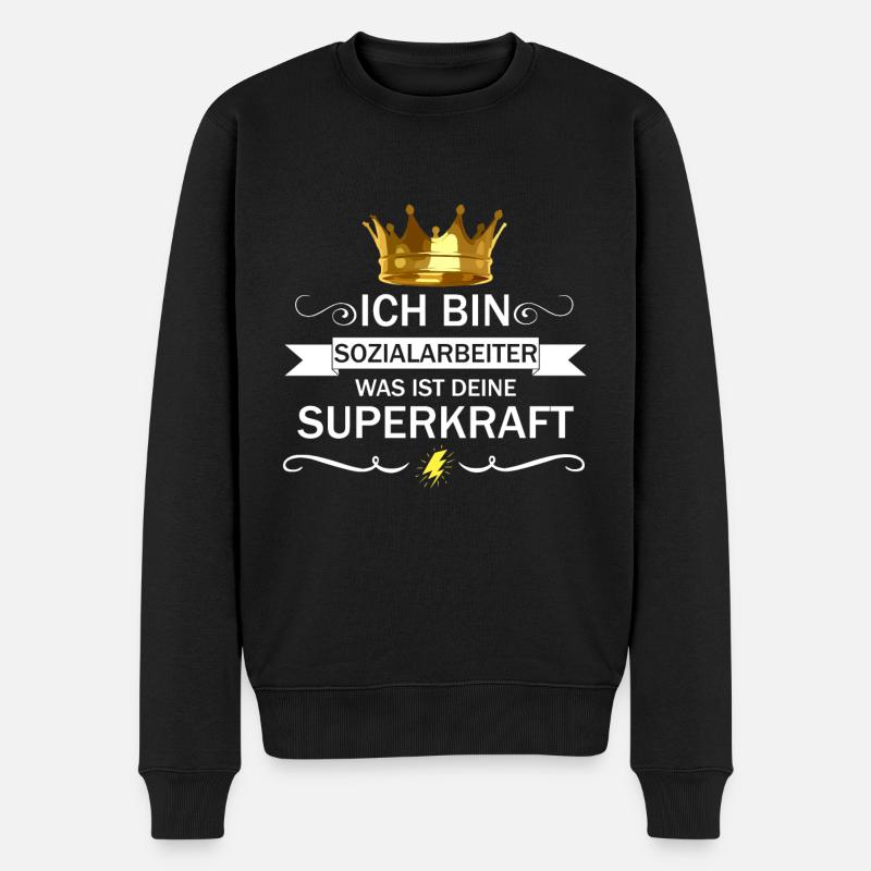 Sozialarbeiter Sozialpädagoge Beruf Spruch - Männer Premium Bio Pullover - Schwarz