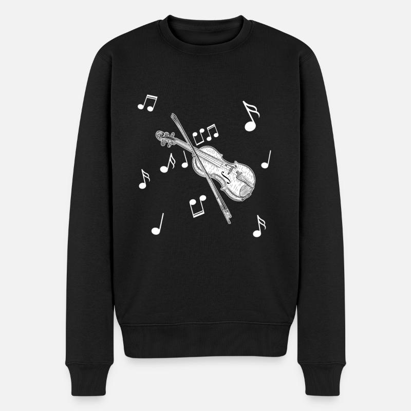 Geige Violine Musikinstrument - Männer Premium Bio Pullover - Schwarz