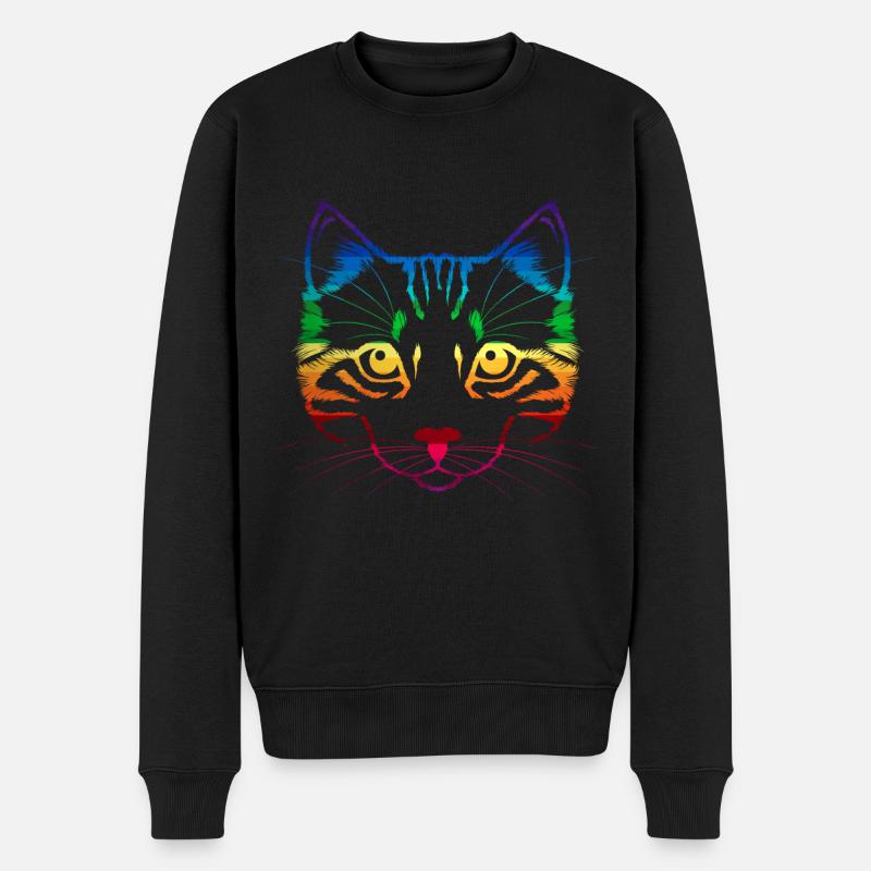 Chat arc-en-ciel LGBT - Pull Premium bio Homme - noir