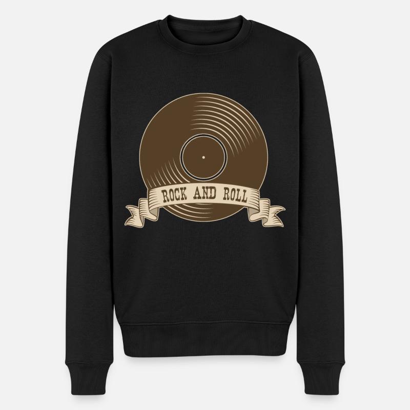 Rock n roll Rock Rock and Roll Vinyle - Pull Premium bio Homme - noir