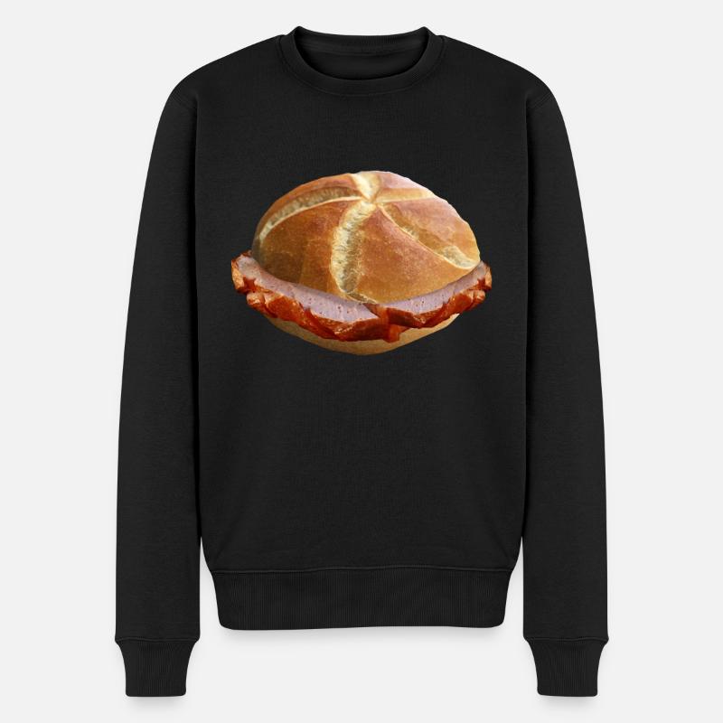 Leberkas Semmel Bayern Leberkäse Fleischkäse - Männer Premium Bio Pullover - Schwarz