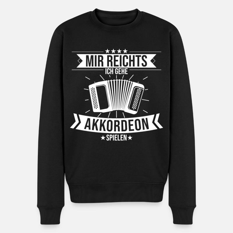 Akkordeon Ziehhamonika Instrument Spruch - Männer Premium Bio Pullover - Schwarz