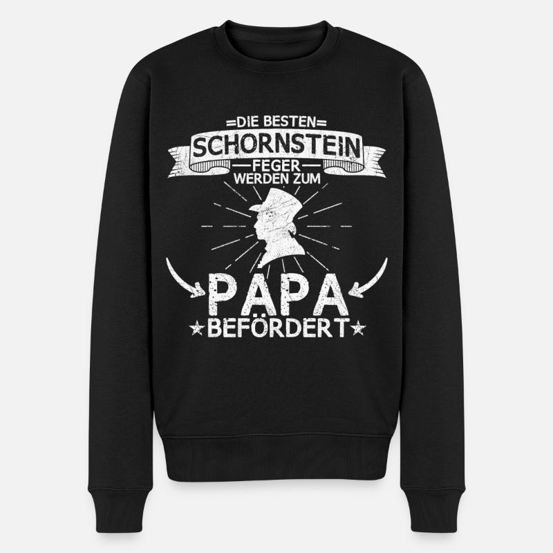 Schornsteinfeger Beruf Arbeit Papa Vater Spruch - Männer Premium Bio Pullover - Schwarz