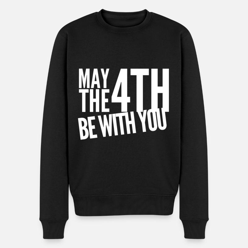 May the forth be with you - Männer Premium Bio Pullover - Schwarz