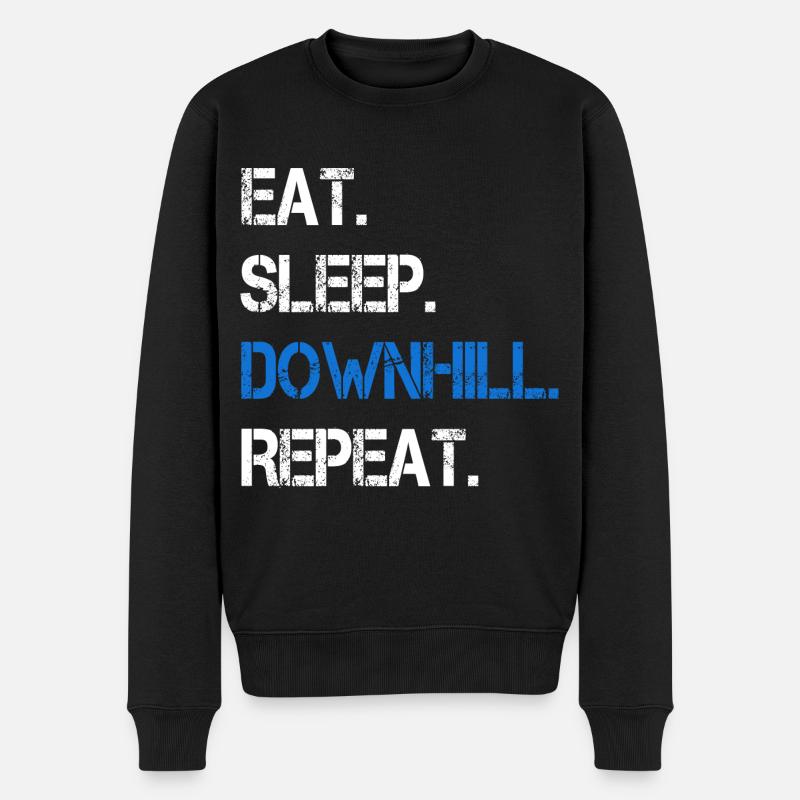 Downhill - Männer Premium Bio Pullover - Schwarz