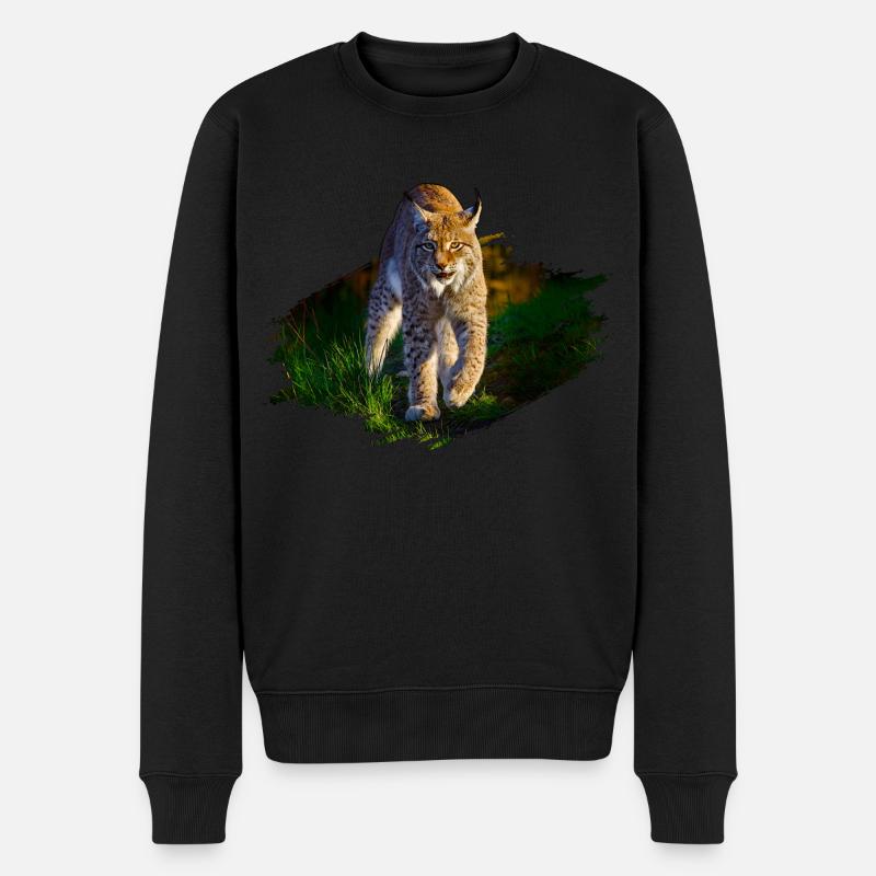 Luchs - Männer Premium Bio Pullover - Schwarz