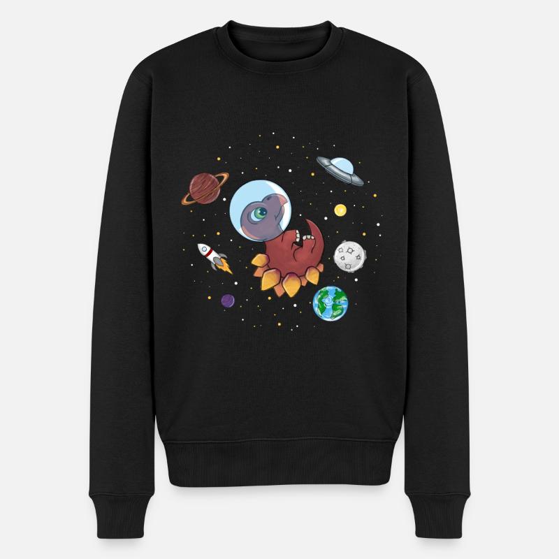 Dinosaures dans l'espace - Pull Premium bio Homme - noir